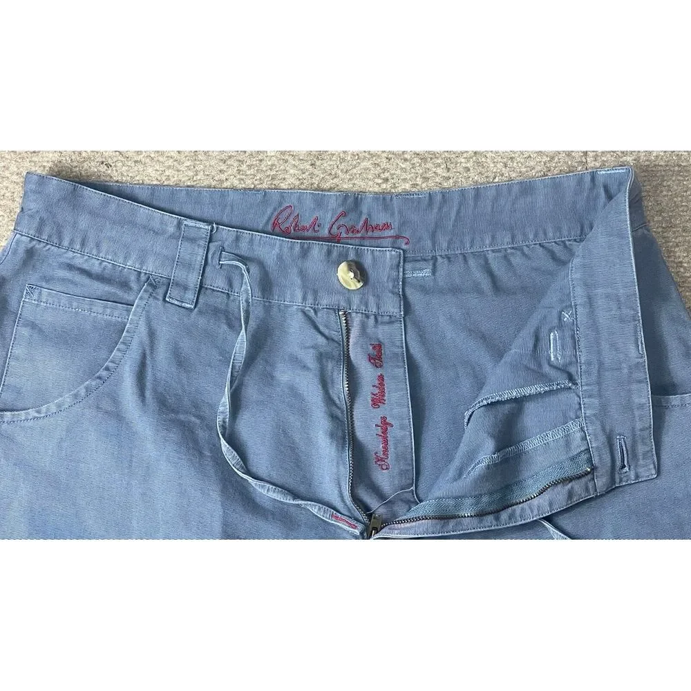 Robert Graham Men's Drawstring Waist Blue Chino Casual‎ Pants Size Large
